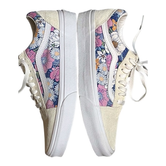 NWOT VANS Old Skool Retro Floral Unisex Low Top Suede Sneakers - Picture 4 of 7